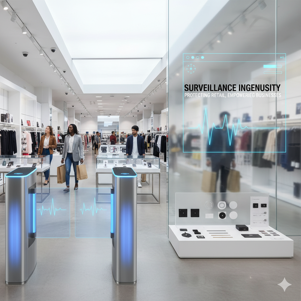 EAS pedestal gates at a store entrance